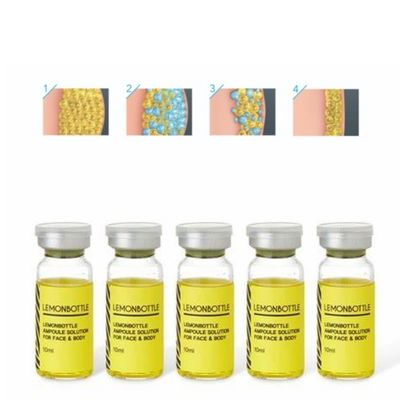 Solución de botella de limón de alta concentración para inyecciones de disolución de grasa 5 viales X 10 ml de cuerpo entero