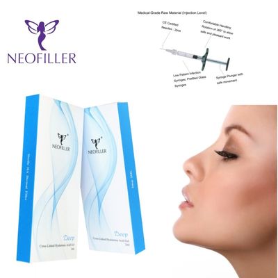 Inyección facial 9 a 12 meses Longevidad Hyalurónico transparente Llenador dérmico con enlace cruzado