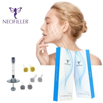 Inyección facial 9 a 12 meses Longevidad Hyalurónico transparente Llenador dérmico con enlace cruzado