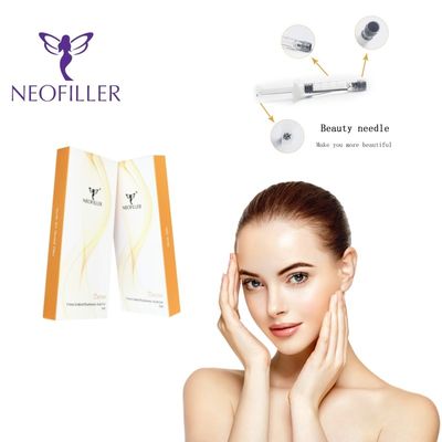 2 ml de relleno dérmico de ácido hialurónico transparente para el sitio de inyección facial