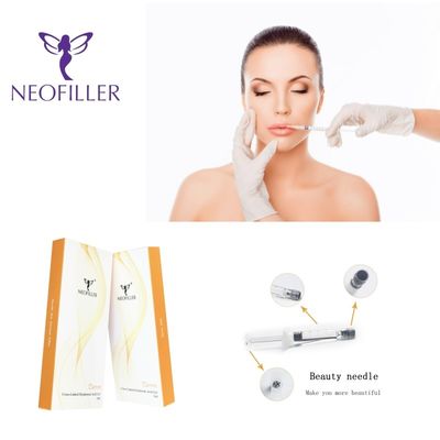 2 ml de relleno dérmico de ácido hialurónico transparente para el sitio de inyección facial