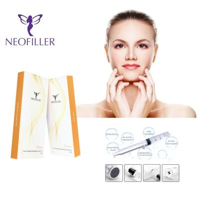 2 ml de relleno dérmico de ácido hialurónico transparente para el sitio de inyección facial