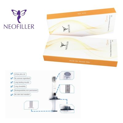 Gel inyectable de relleno dérmico de ácido hialurónico transparente de 24 mg-ml mejora del rejuvenecimiento Facial de longevidad de 9-12 meses