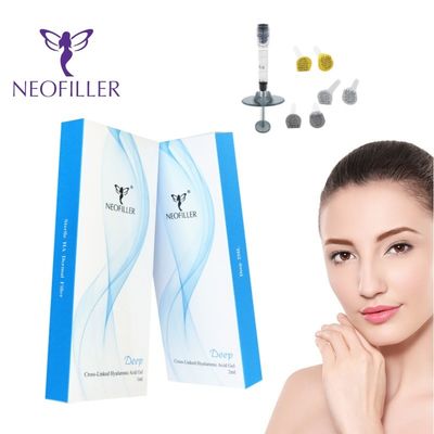 Acido hialurónico 1 ml Gel inyectable para relleno dérmico Solución natural de rejuvenecimiento facial de larga duración