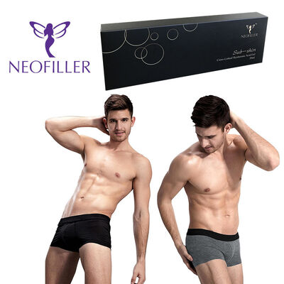 Relleno dérmico de ácido hialurónico transparente con tecnología de enlace cruzado adecuado para almacenamiento a temperatura ambiente y procedimientos cosméticos