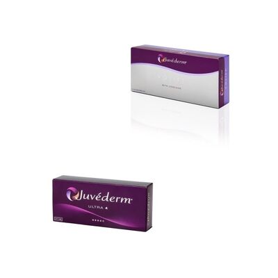 Juvederm, relleno dérmico a base de gel, ácido hialurónico inyectable para restaurar el volumen facial.