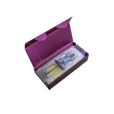 Relleno dérmico Juvederm para rostro con ácido hialurónico diseñado para mejorar la elasticidad de la piel y reducir los signos del envejecimiento en el rostro