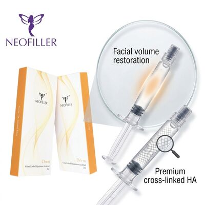 Relleno dérmico de ácido hialurónico inyectable reticulado, 1ml, Gel biocompatible de 8-15 meses de duración, suavizante de arrugas faciales