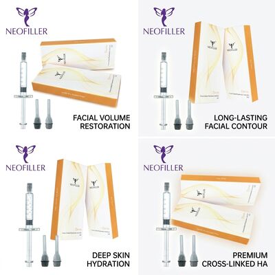 Relleno dérmico de ácido hialurónico biocompatible en volumen de jeringa de 1 ml con 24 meses de validez para el rejuvenecimiento facial