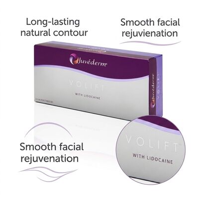 Condiciones de almacenamiento a temperatura ambiente Juvederm Relleno dérmico Inyección hipodérmica DHL UPS FEDEX Envío para cosméticos médicos