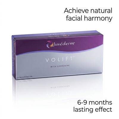 Volumen 2 veces 1 ml Juvederm Voluma Filler Antienvejecimiento Relleno facial para aumentar el volumen de la cara media y mejorar los contornos faciales