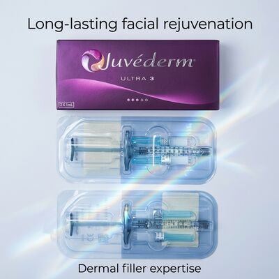 Formulación de gel Juvederm Dermal Filler 2 veces 1 ml de volumen de profundidad de inyección hipodérmica adecuado para aplicaciones cosméticas médicas