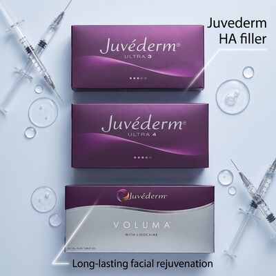 Formulación de gel Juvederm Dermal Filler 2 veces 1 ml de volumen de profundidad de inyección hipodérmica adecuado para aplicaciones cosméticas médicas