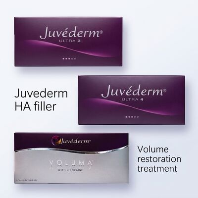 Formulación de gel Juvederm Dermal Filler 2 veces 1 ml de volumen de profundidad de inyección hipodérmica adecuado para aplicaciones cosméticas médicas