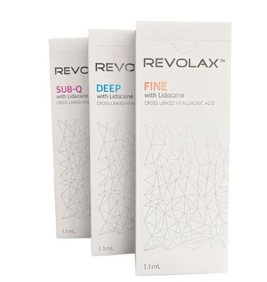 Relleno Dérmico Entrecruzado Revolax Relleno Dérmico Fórmula Inyectable Fine Deep Sub-Q para Reducción de Líneas Faciales y Restauración de Volumen
