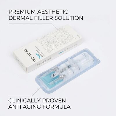 24 mgml Revolax Dermal Filler Injecciónprofundidad De media a profunda concentración en la dermis 20 mgml Solución para aumento del volumen facial
