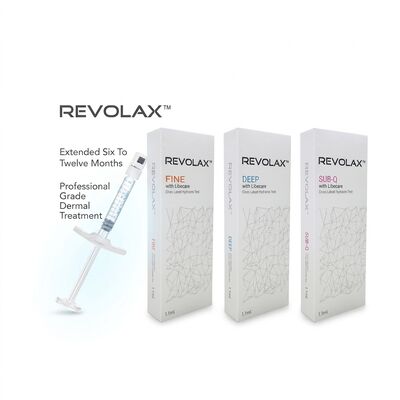 Relleno Dermal Revolax de fina profundidad Sub-Q Alta biocompatibilidad Adecuado para la inyección Profundidad de la dermis media a profunda Mejora el contorno de la piel