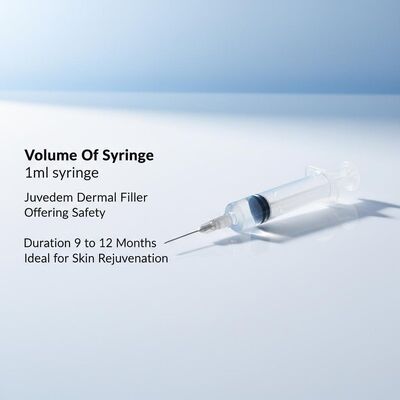 Volumen de la jeringa 1 ml jeringa Juvederm Relleno dérmico que ofrece seguridad Duración de 9 a 12 meses Ideal para el rejuvenecimiento de la piel