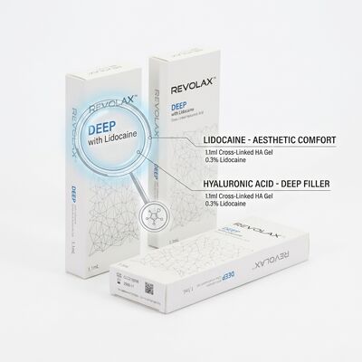 Revolax Relleno labial profundo monofásico con enlace cruzado de ácido hialurónico Relleno dérmico 1.1 ml para aumento de labio