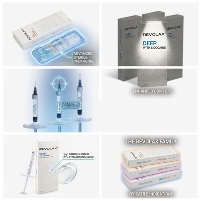 Revolax Relleno de pliegue nasolabial profundo monofásico con enlace cruzado de ácido hialurónico Relleno dérmico 1.1 ml 24 mg/ ml