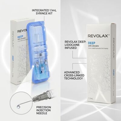 Relleno de Mejillas Revolax Deep Monofásico de Ácido Hialurónico 1.1ml para Aumento de Volumen de Mejillas