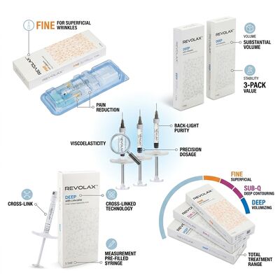 Revolax Fine Dermal Filler Monophasic Hyaluronic Acid Filler 1.1ml for Crow's Feet Fine Line Correction