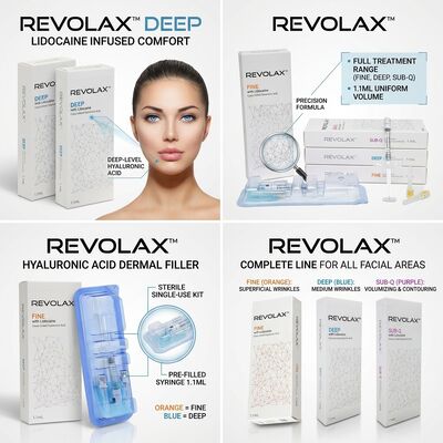 Relleno de Mejillas Revolax Deep Monofásico de Ácido Hialurónico 1.1ml para Aumento de Volumen de Mejillas