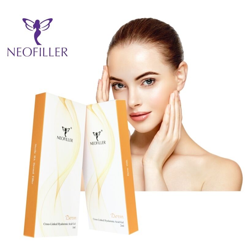 Inyección hipodérmica Ácido hialurónico cruzado Relleno dérmico Gel inyectable Reducción de líneas finas de contorno facial