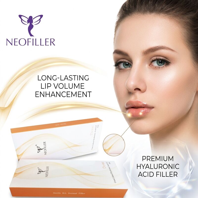 Relleno dérmico de ácido hialurónico inyectable reticulado, 1ml, Gel biocompatible de 8-15 meses de duración, suavizante de arrugas faciales