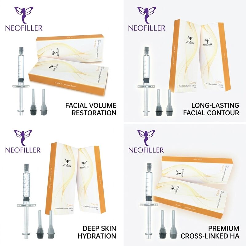 Relleno dérmico de ácido hialurónico biocompatible en volumen de jeringa de 1 ml con 24 meses de validez para el rejuvenecimiento facial