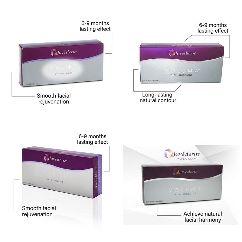 Hasta 12-18 meses Juvederm Relleno dérmico 1 ml 2 jeringas Envío DHL UPS FEDEX Solución de mejora facial duradera