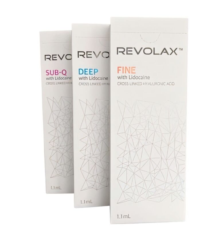 Relleno Dérmico Entrecruzado Revolax Relleno Dérmico Fórmula Inyectable Fine Deep Sub-Q para Reducción de Líneas Faciales y Restauración de Volumen