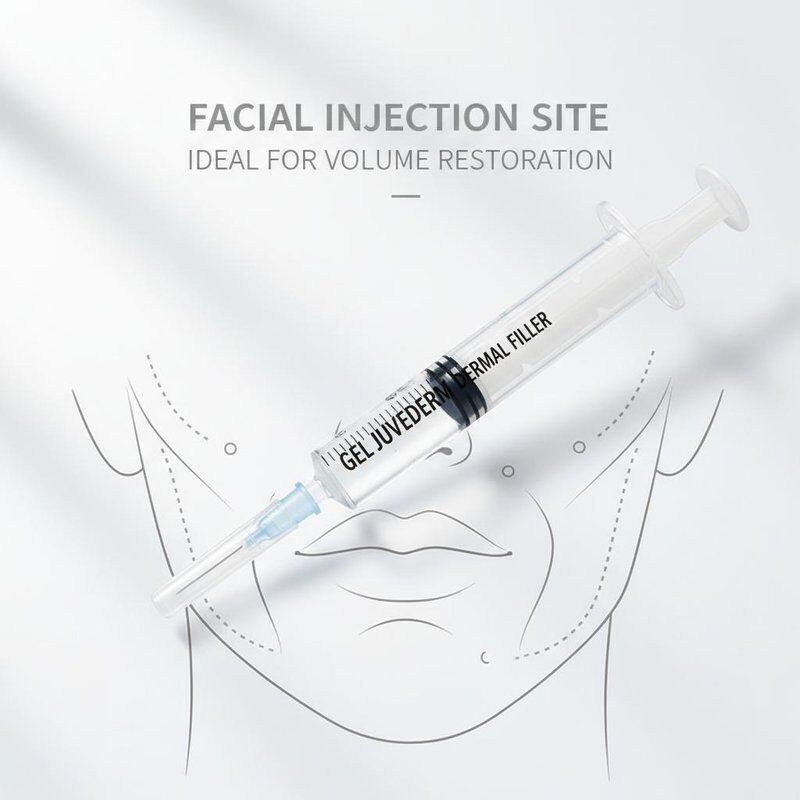 Gel Juvederm Dermal Filler 1ml Siringa Sitio de inyección facial Ideal para procedimientos de rejuvenecimiento facial y restauración del volumen