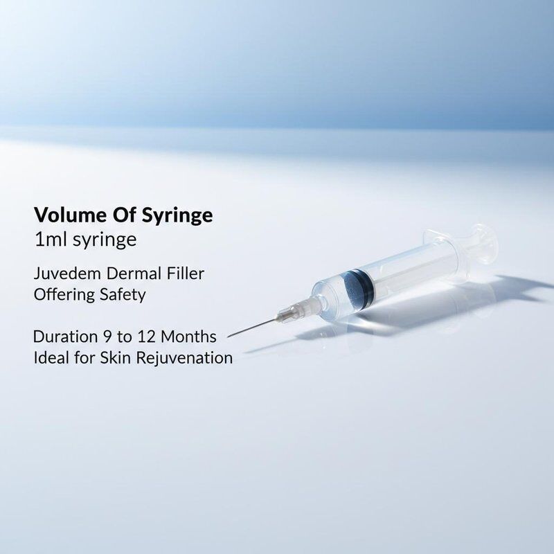 Volumen de la jeringa 1 ml jeringa Juvederm Relleno dérmico que ofrece seguridad Duración de 9 a 12 meses Ideal para el rejuvenecimiento de la piel