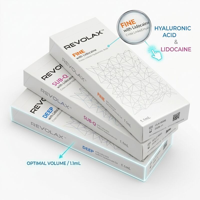 Revolax relleno de línea de marioneta profunda monofásico de ácido hialurónico relleno dérmico 1.1 ml para la corrección de la esquina de la boca